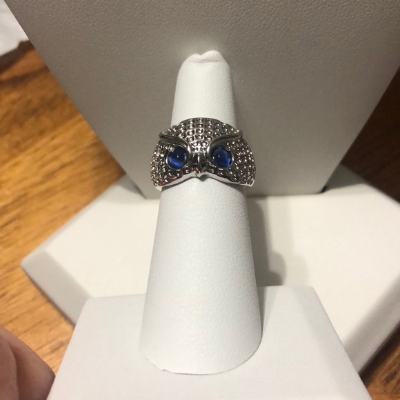 Beautiful 925 silver owl ring - gorgeous blue eyes - Picture 5 of 7